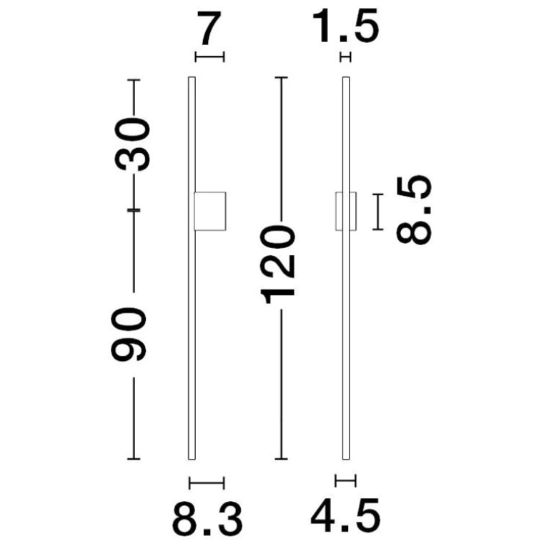 Аплик aden, sandy black, nova luce, led 20w, 3000k, 677.44lm, 9081105