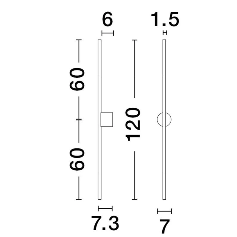 Аплик aden, sandy black, nova luce, led 20w, 3000k, 672lm, 9081103