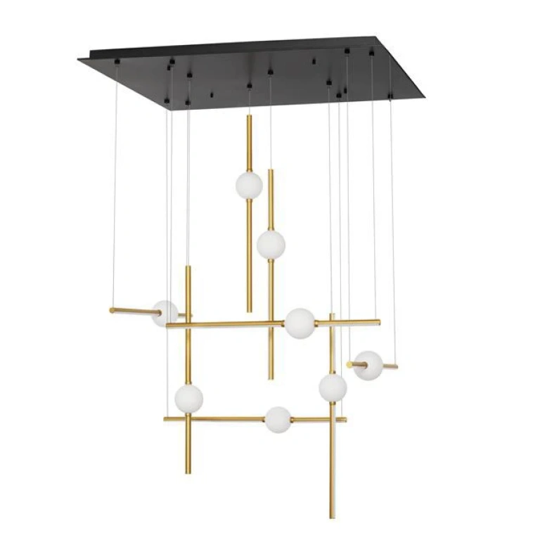 Полилей acrobat, black/gold, nova luce, led 105.80w, 3000k, 9925.64lm, 9695259