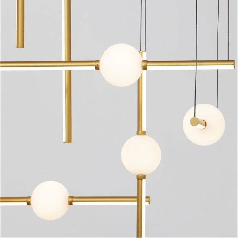 Полилей acrobat, black/gold, nova luce, led 105.80w, 3000k, 9925.64lm, 9695259