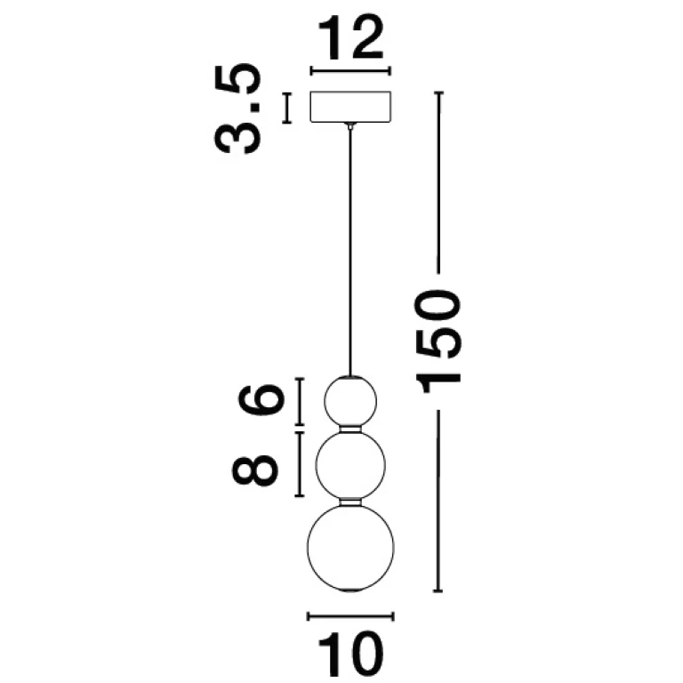 Пендел flea, gold, nova luce, led 8w, 3000k, 757lm, 9695301
