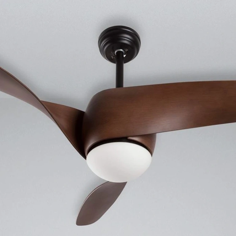 Вентилатор BREEZE, matt black/wood finish, nova  luce, led 18w, 3000k, 650lm, 5267611