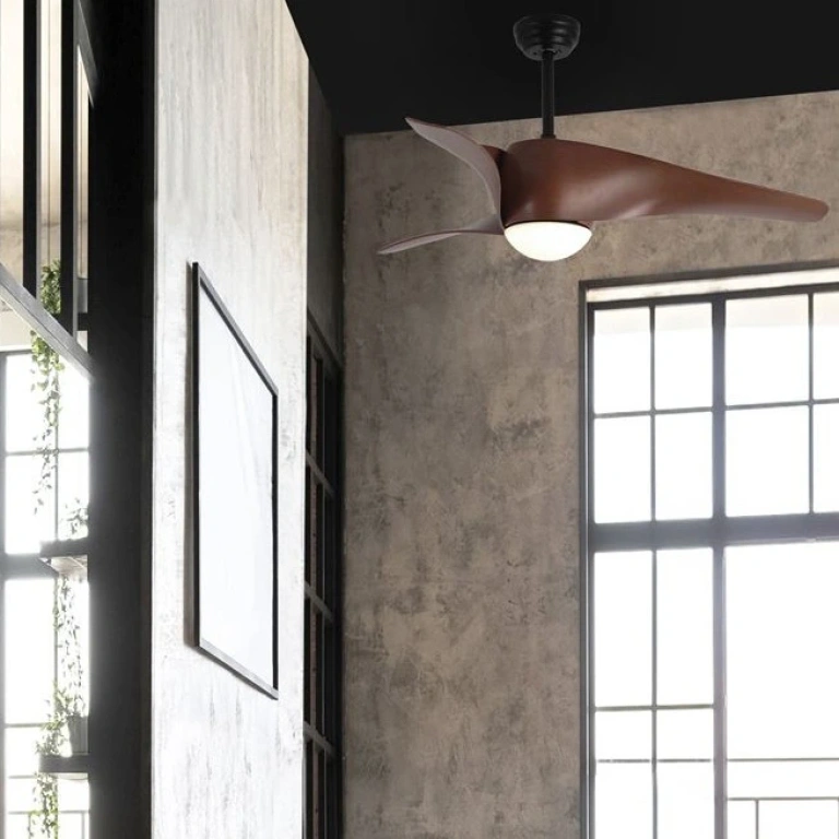 Вентилатор BREEZE, matt black/wood finish, nova  luce, led 18w, 3000k, 650lm, 5267611
