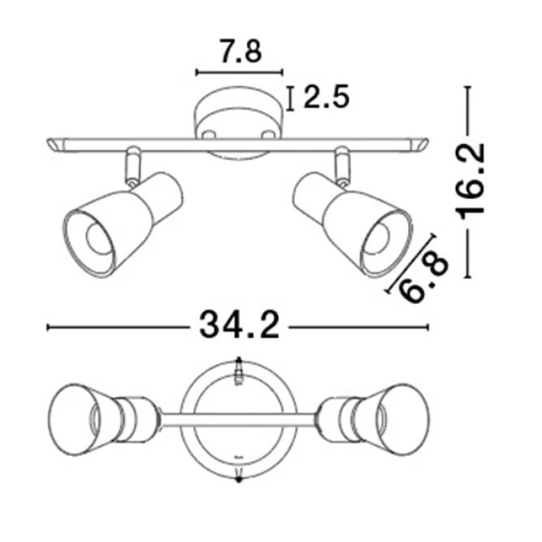 Спот PUBLICO, opal/satin nickel, nova luce, 2xE14, 667002