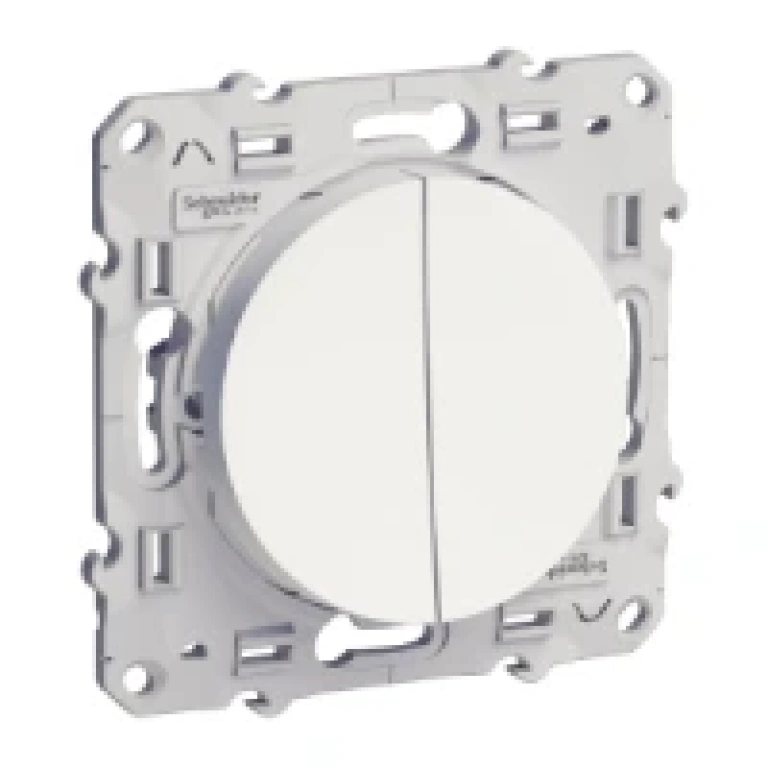 девиаторен ключ сх.6+бутон 10а (no/nc), бял, schneider, odace, s520285