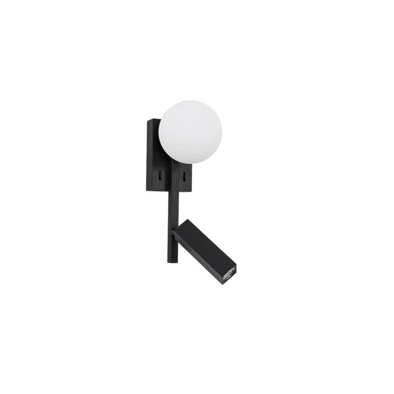 Аплик JOLINE, sandy black/opal, nova luce, 1xG9+led 3w, 3200k, 450lm+200lm, 9919530