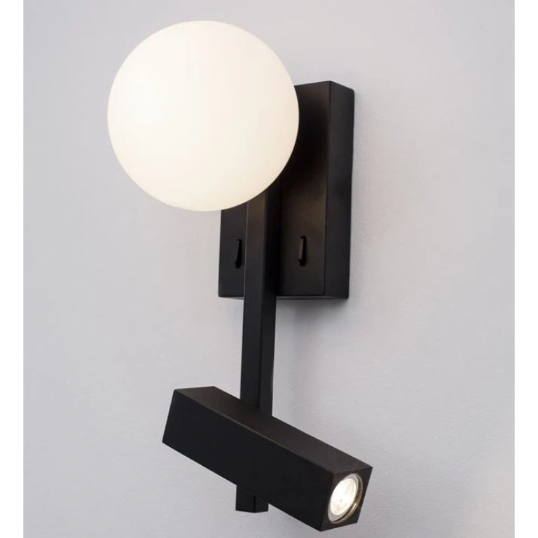 Аплик JOLINE, sandy black/opal, nova luce, 1xG9+led 3w, 3200k, 450lm+200lm, 9919530