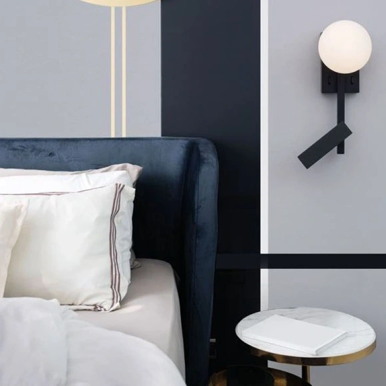 Аплик JOLINE, sandy black/opal, nova luce, 1xG9+led 3w, 3200k, 450lm+200lm, 9919530