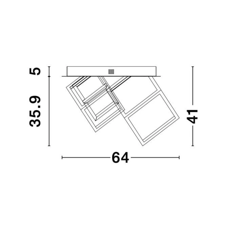 Плафон GABBIA, sandy black, nova luce, led 69w, 3000k, 4830lm, 9818241