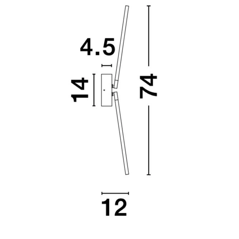 Аплик RACCIO, black, nova luce, led 11w, 3000k, 500lm, 9180723