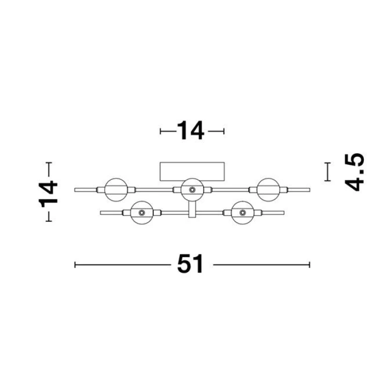 Плафон ATOMO, gold, novaluce, led 24w, 3000k, 1567lm, 9180678