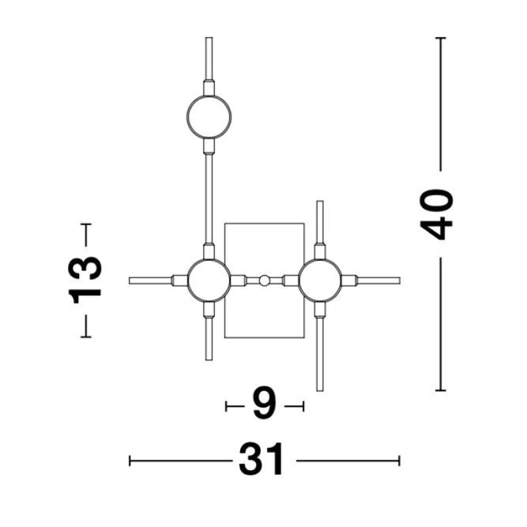 Аплик ATOMO, gold, novaluce, led 9w, 3000k, 605lm, 9180673