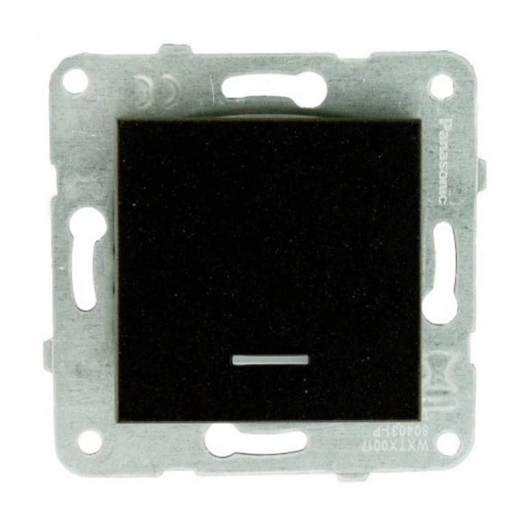 Единичен ключ светещ, черен, karre panasonic, WKTT00022BL
