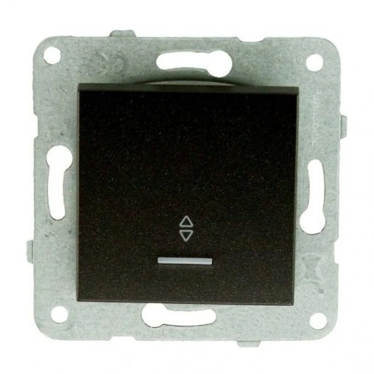 Девиаторен ключ светещ, черен, karre panasonic, WKTT00042BL
