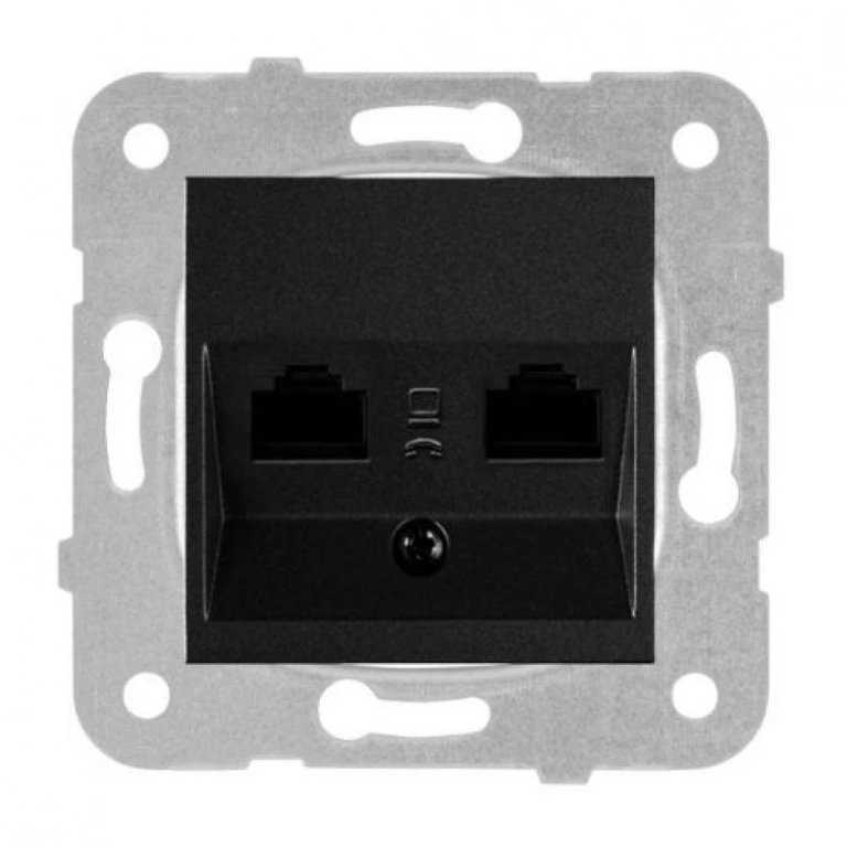 Телефон + компютър CAT5e+CAT3, черен, karre panasonic, WKTT04082BL