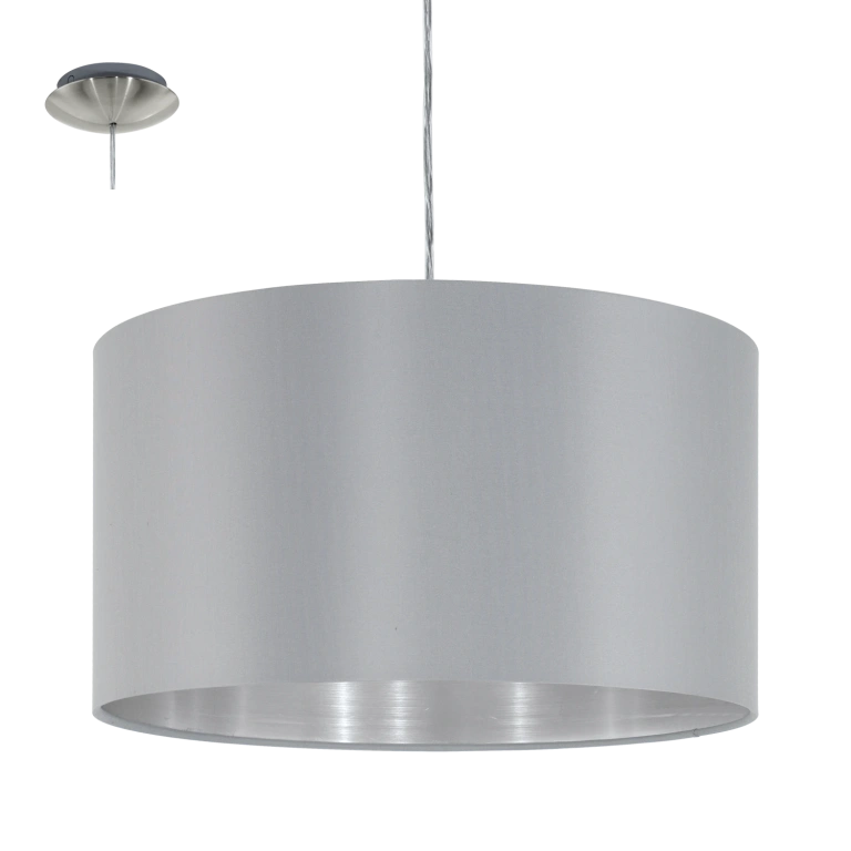 Текстилен пендел, grey, eglo, maserlo, 1x60w, 31601