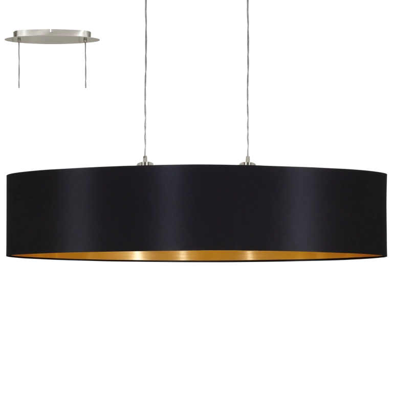 Текстилен полилей, black, eglo, maserlo, 2x60w, 31616