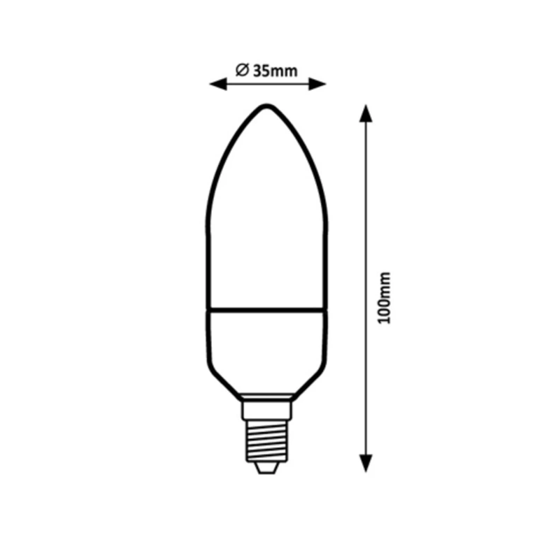 Led лампа 5w, e14, rabalux, 4000k, 470lm, bulbs_candle, c37, 79057