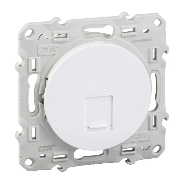 Розетка rj45 cat.6, бяла, schneider, odace, s520476