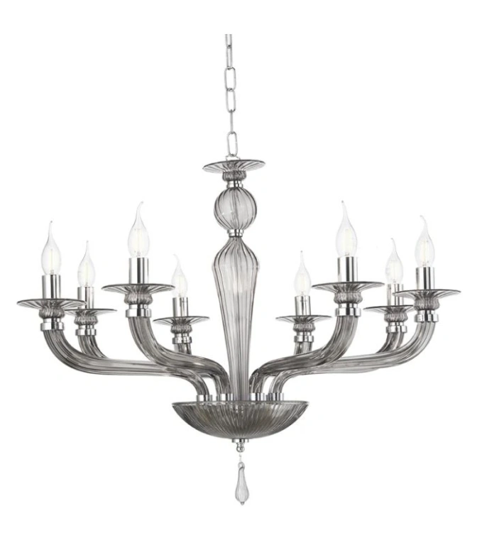 Полилей villa, chrome, ondaluce, 8xE14, LP.VILLA/8-FUMÈ