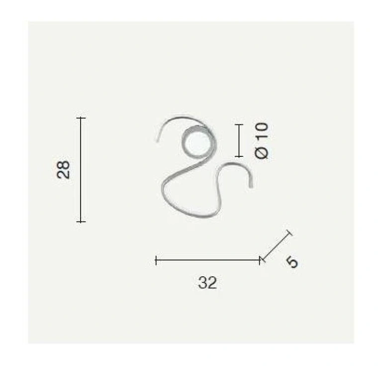 Аплик snake, silver, ondaluce, led 12w, 3000k, 1200lm, AP.SNAKE/SILVER