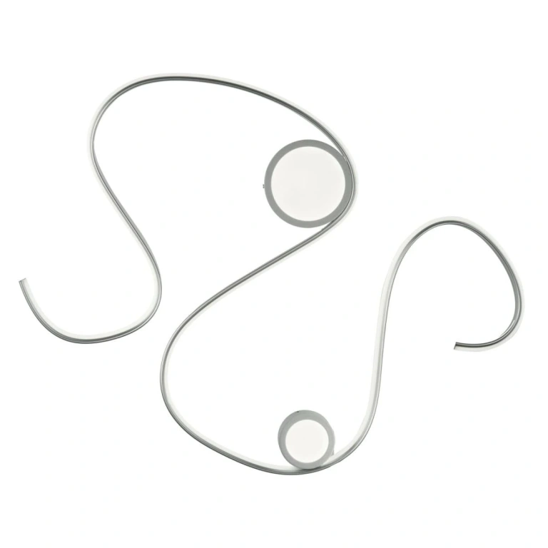 Плафон snake, silver, ondaluce, led 35w, 3000k, 3500lm, PL.SNAKE.80/SILVER