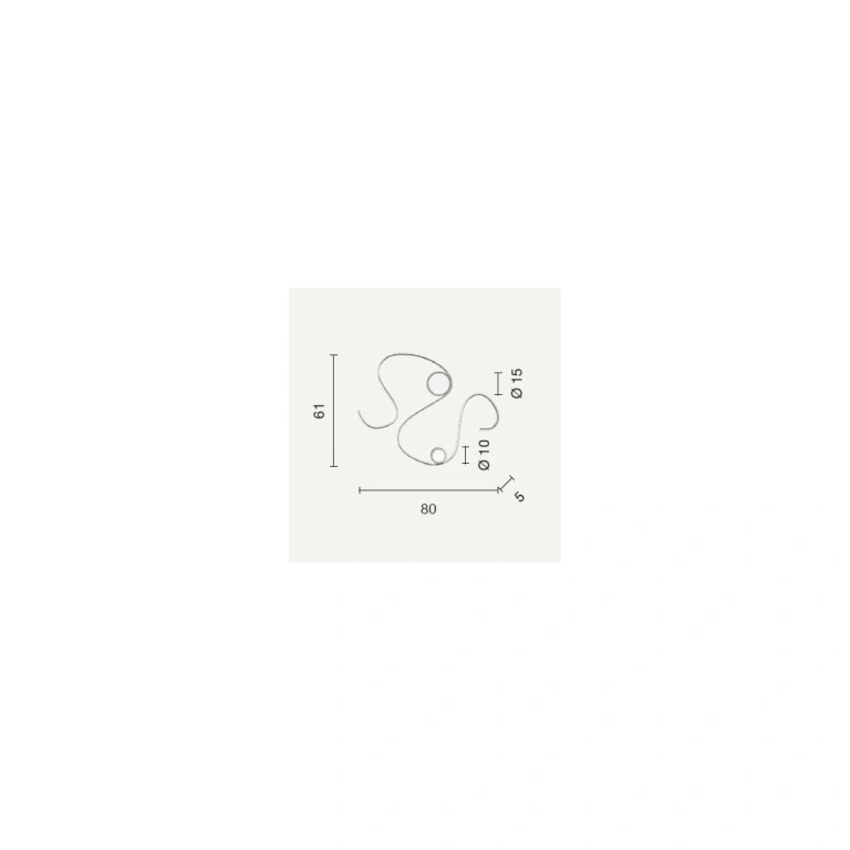Плафон snake, silver, ondaluce, led 35w, 3000k, 3500lm, PL.SNAKE.80/SILVER