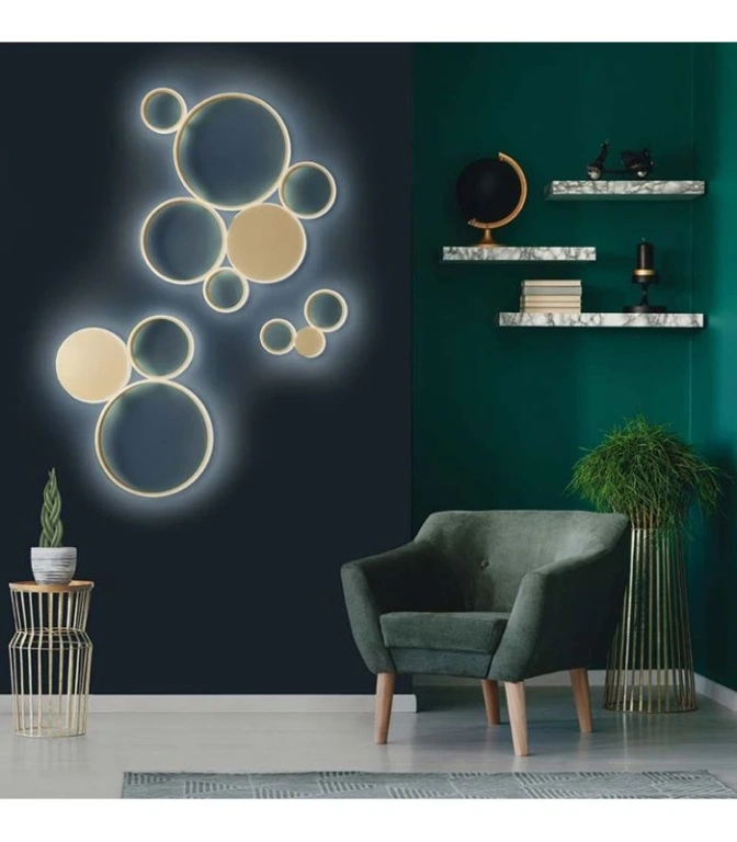 Плафон pois, oro, ondaluce, led 68w, 3000k, 6800lm, PL.POIS/ORO-GR