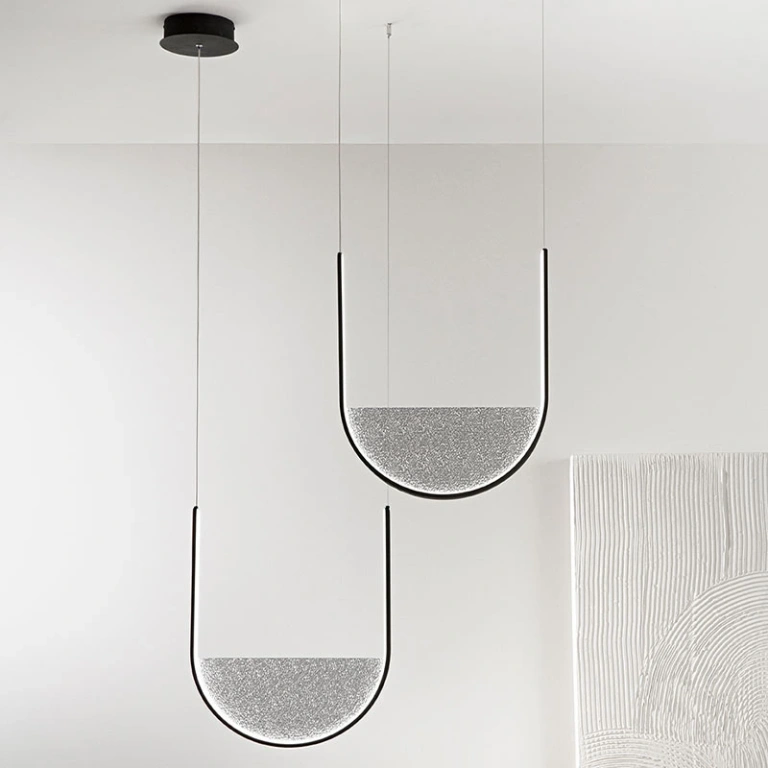 пендел lotus, nero, ondaluce, led 55w, 3000k, 5400lm, SO.LOTUS/2-NERO