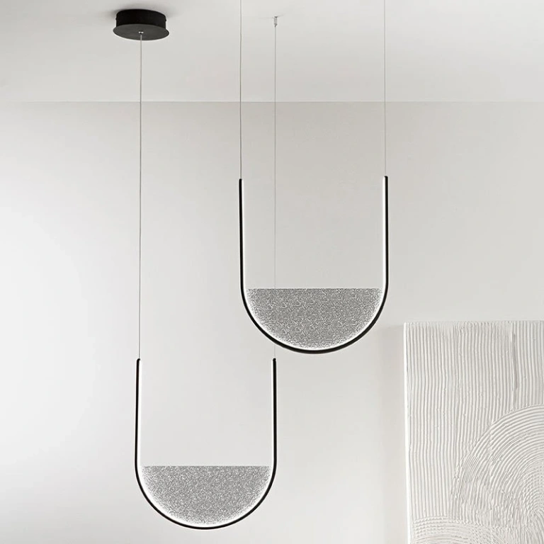 Пендел lotus, nero, ondaluce, led 34w, 3000k, 3400lm,  SO.LOTUS/NERO