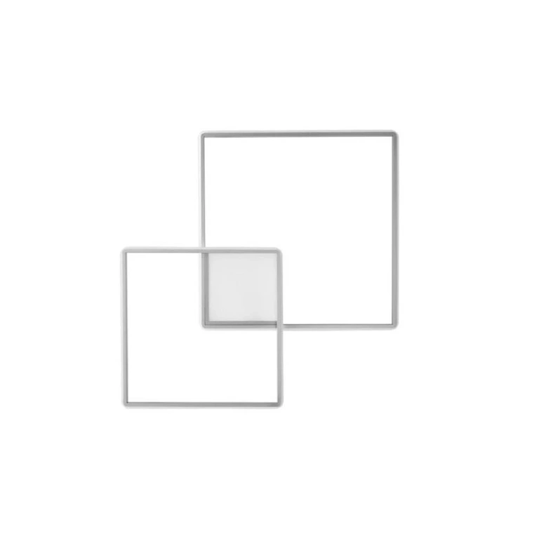 Плафон dowel, silver, ondaluce, led 38w + led 8w, 3000k, 4600lm, PL.DOWEL/PC-SILVER