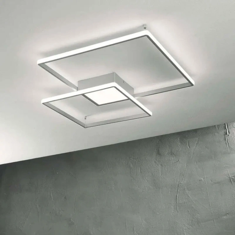 Плафон dowel, silver, ondaluce, led 38w + led 8w, 3000k, 4600lm, PL.DOWEL/PC-SILVER