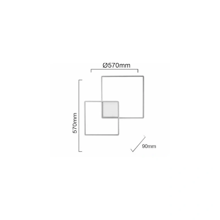 Плафон dowel, silver, ondaluce, led 50w + led 10w, 3000k, 5920lm, PL.DOWEL/GR-SILVER