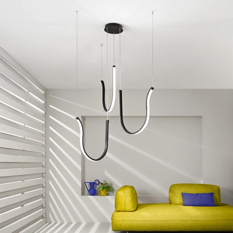 Полилей arqua, nero, ondaluce, led 103w, 3000k, 10000lm, SO.ARQUA/3-NERO