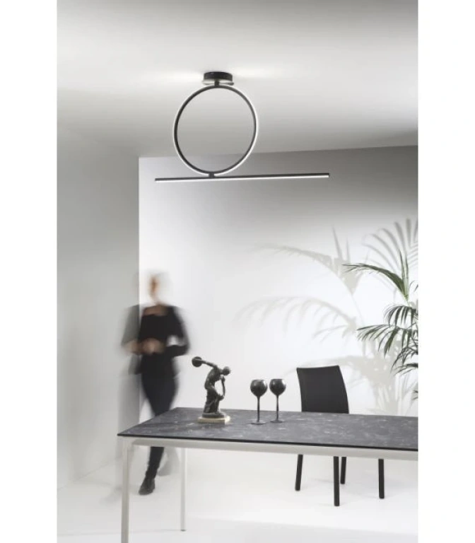 Плафон acrobat, nero, ondaluce, led 42w, 3000k, 4200lm, PL.ACROBAT.50/NERO