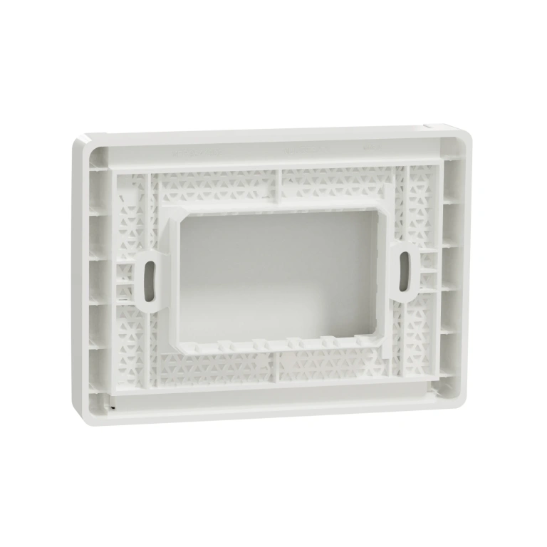 Декоративна рамка за правоъгълни конзоли, 3 модулна, бяла, IP55, unica new, schneider, nu055318