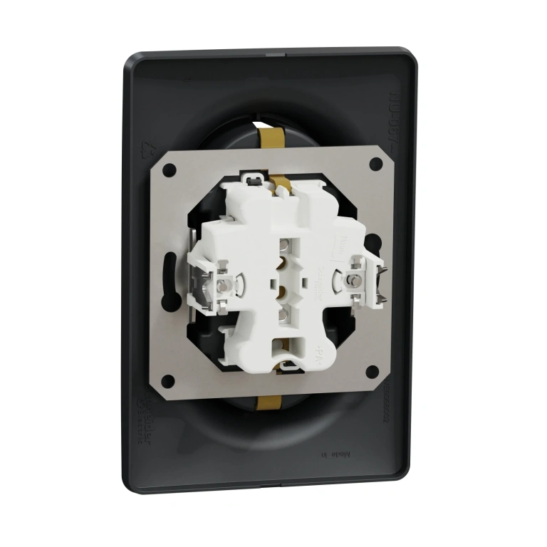 Контакт двоен, антрацит, 16A - 250V, unica new, schneider, nu206754