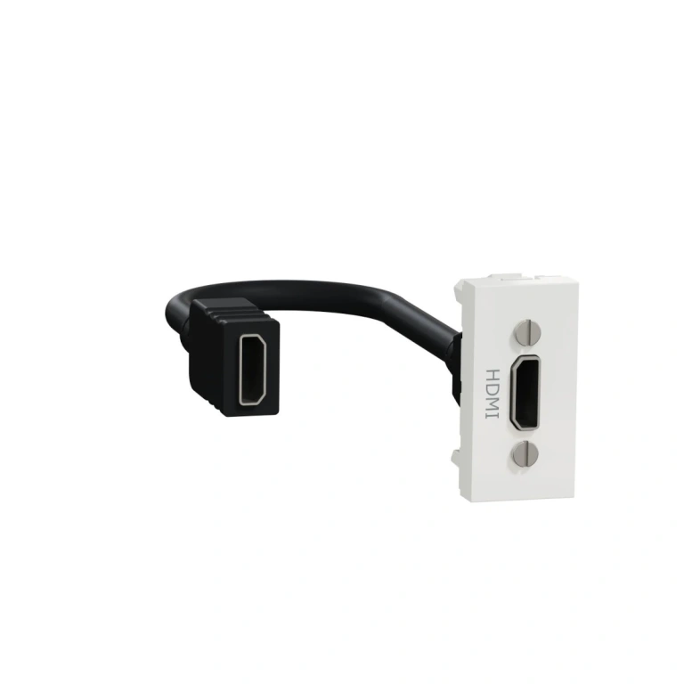 розетка hdmi, едномодулна, бял, unica new, schneider, nu343018