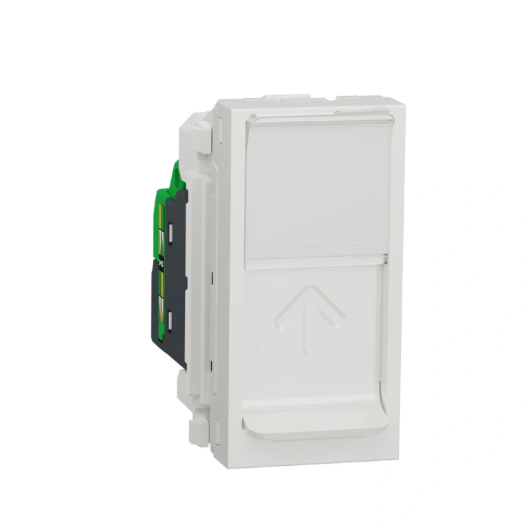 Интернет розетка rj45,  едномодулна, кат. 6, ftp, бял, unica new, schneider, nu344718