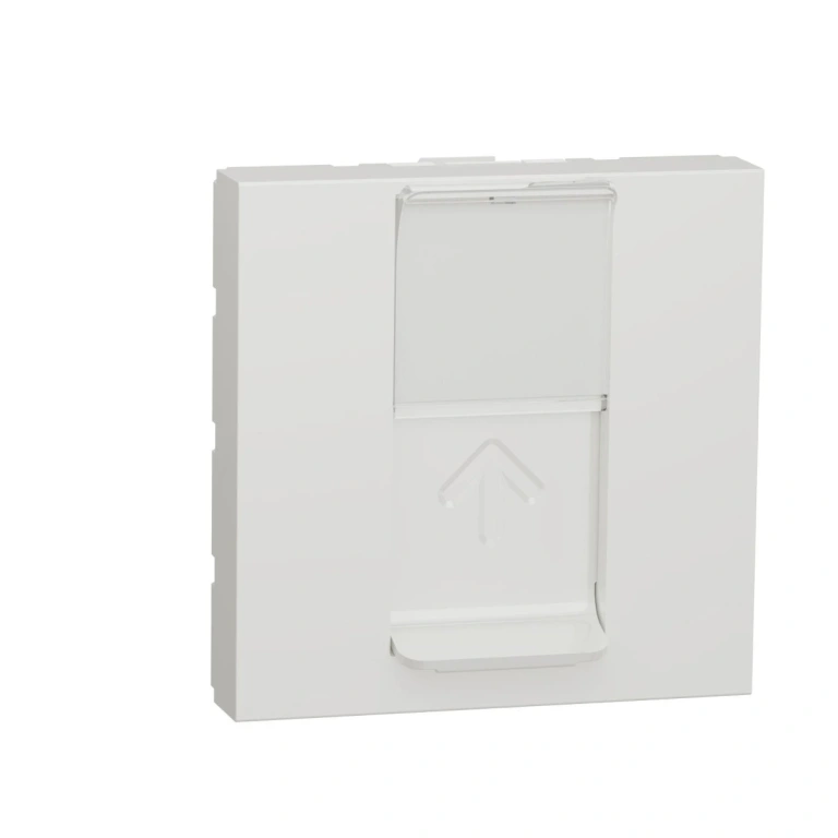 интернет розетка rj45, двумодулна, кат. 6а, ftp, бял, unica new, schneider, nu344918