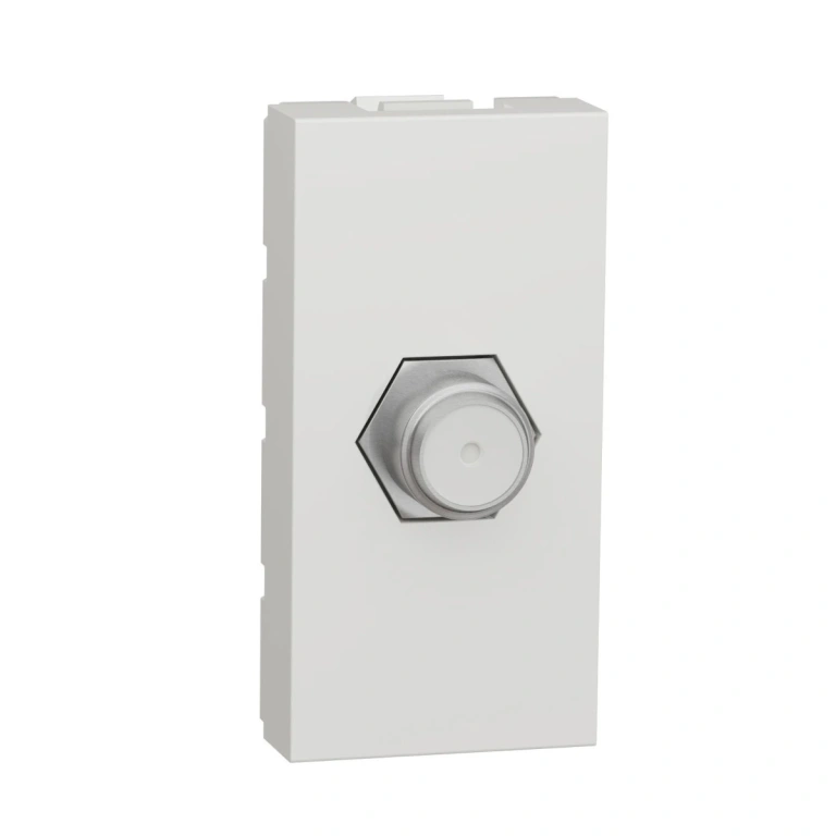 Tv розетка за коаксиален кабел, едномодулна, бял,  f конектор, unica new, schneider, nu346818