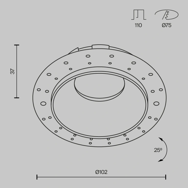 Луна Share, white and black, maytoni, 1xgu10, dl051-u-2wb