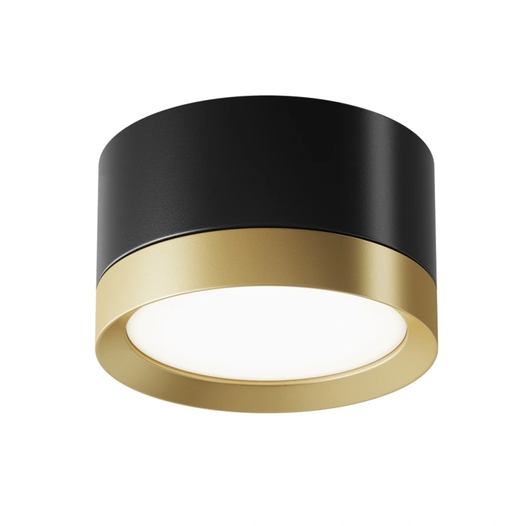 Луна за външен монтаж Hoop, black with gold, maytoni, 1xgx53, c086cl-gx53-srd-bg