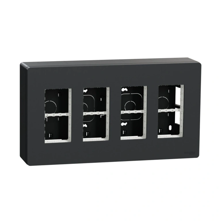 Кутия за открит монтаж, антрацит, 4 колони x 4 модула, unica new, schneider, 4х4 NU124454