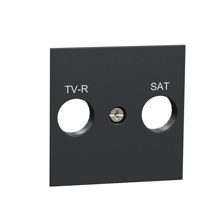 Декоративно капаче за розетка r/tv/sat, двумодулно, антрацит, unica new, schneider, NU944154