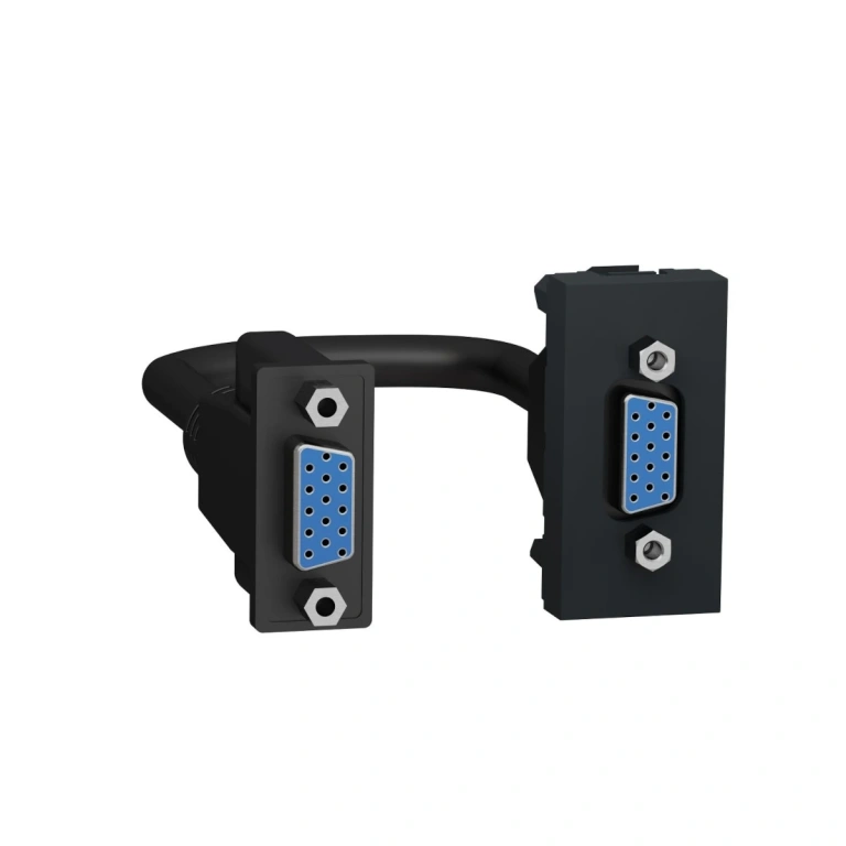 hd15 розетка, женски, едномодулна, антрацит, vga, unica new, schneider NU343254