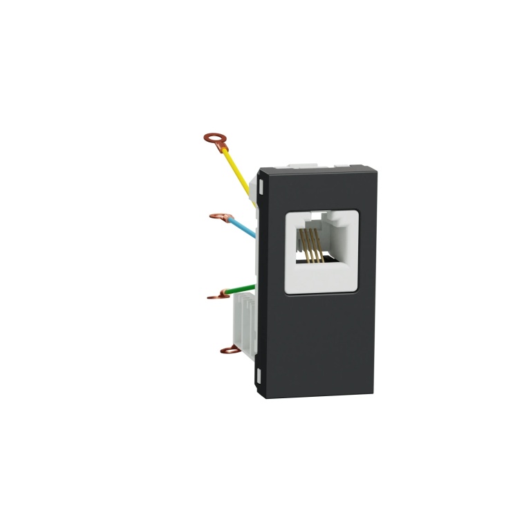 Телефонна розетка rj12, едномодулна, антрацит, unica new, schneider, NU349154