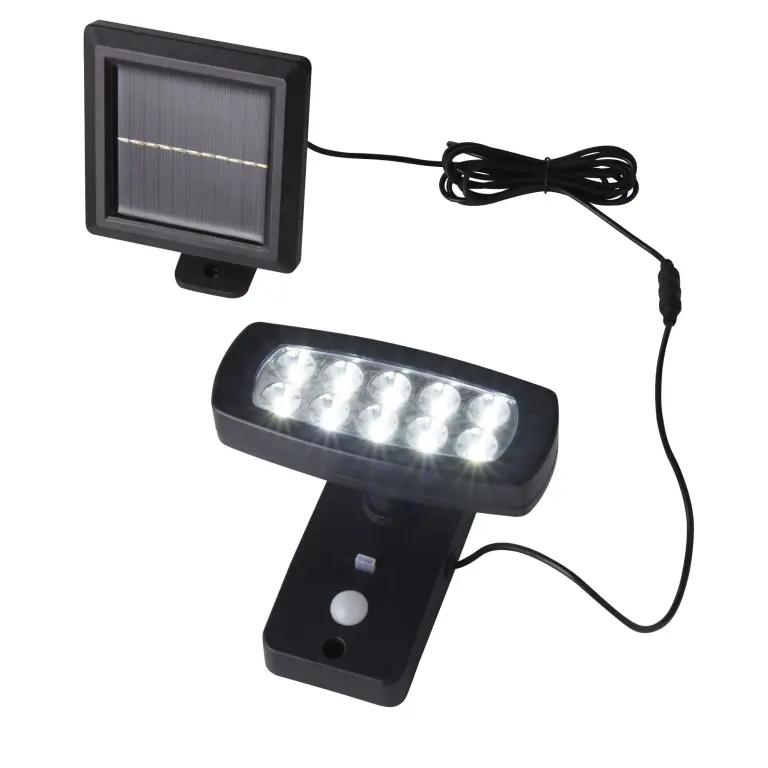 Соларен аплик със сензор за движение, solar, черен, searchlight, led 2.5w, 3000k, 500lm, 67423bk-pir
