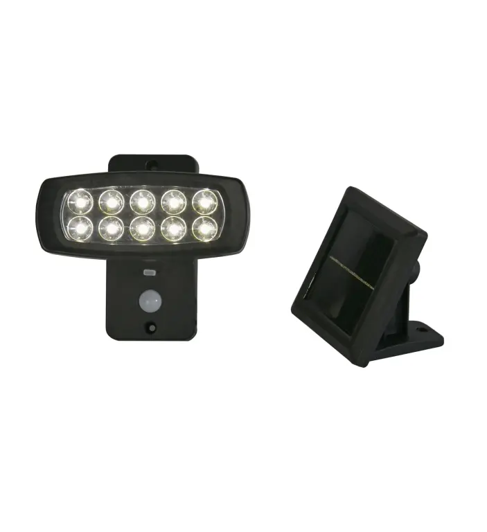 Соларен аплик със сензор за движение, solar, черен, searchlight, led 2.5w, 3000k, 500lm, 67423bk-pir