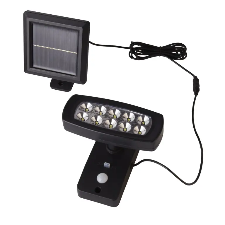 Соларен аплик със сензор за движение, solar, черен, searchlight, led 2.5w, 3000k, 500lm, 67423bk-pir